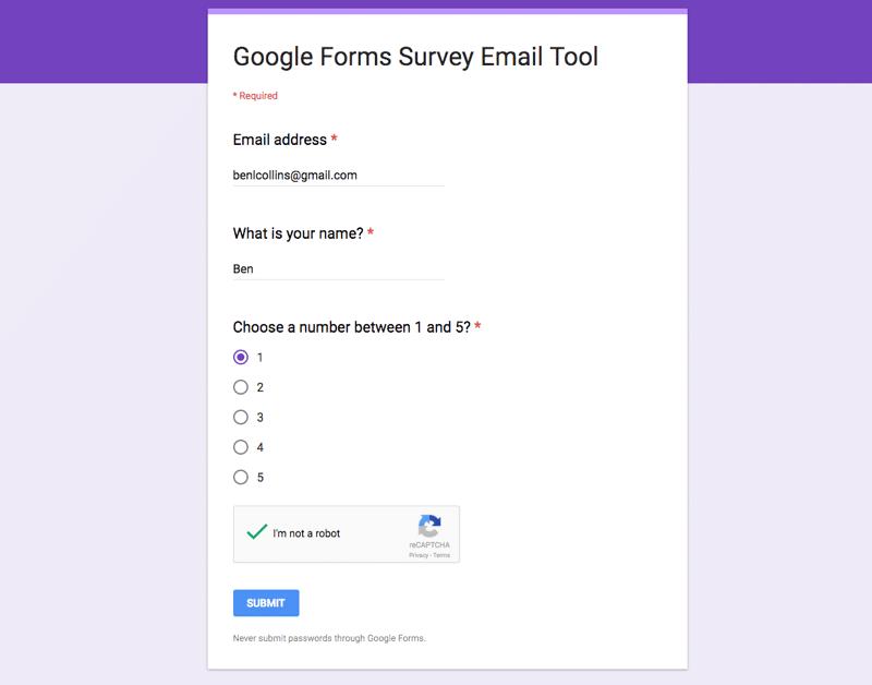 Google form đã hoàn thành